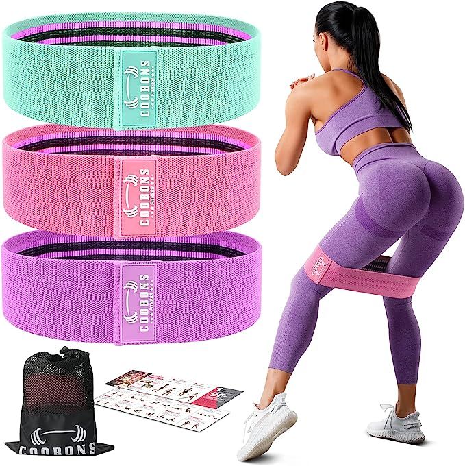 Resistance Bands for Legs and Butt - Fabric Exercise Bands Set Booty Bands Hip Bands Wide Workout... | Amazon (US)