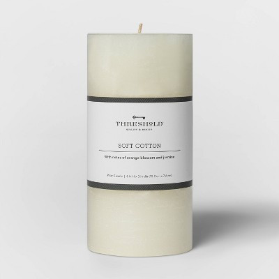 6"x3" Pillar Candle Soft Cotton White - Threshold™ | Target
