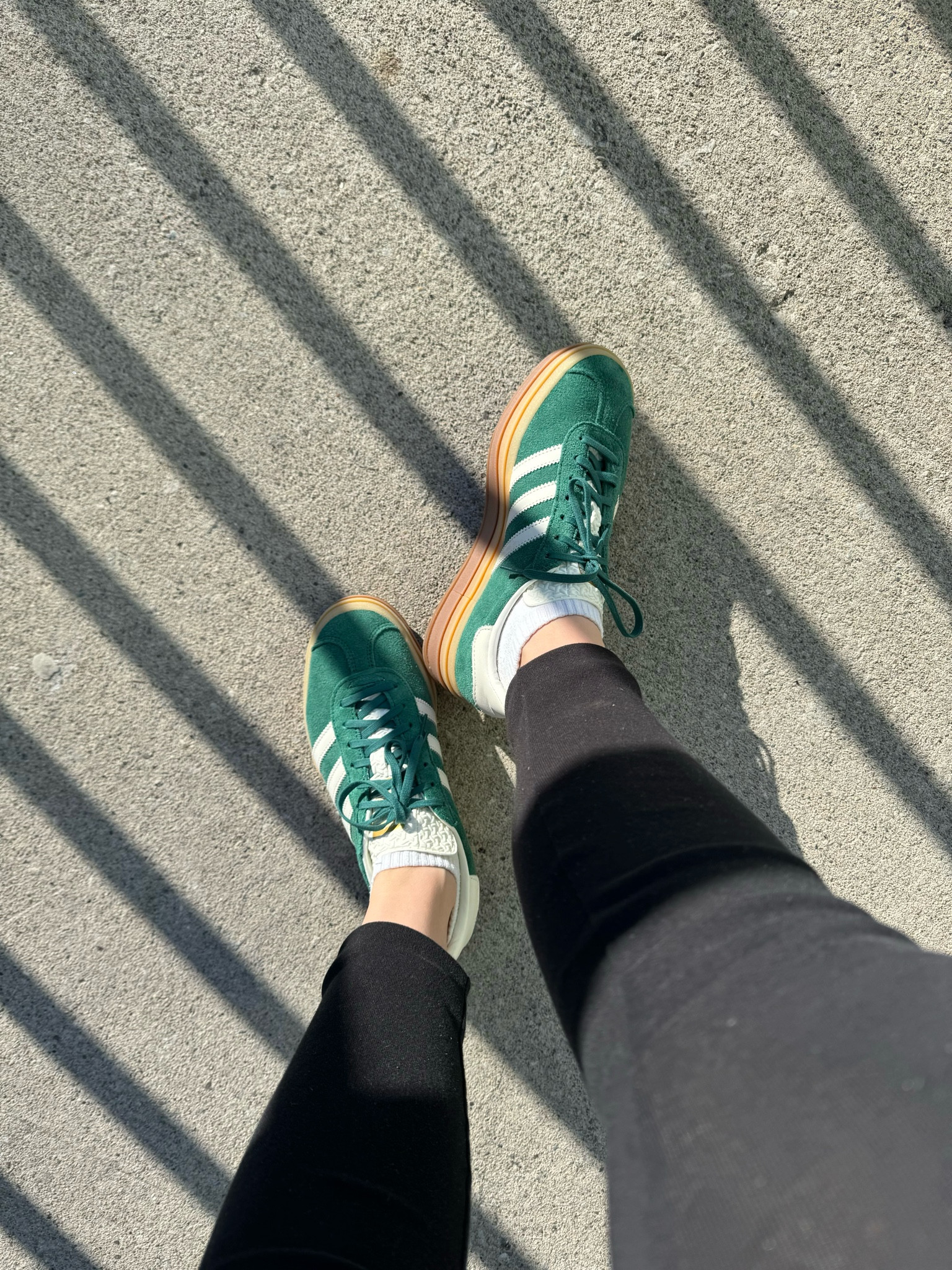 Taking my new green Adidas Gazelle Bolds out for a spin! Full platform sneaker review coming soon! #adidas #adidasgazelle 

#LTKover40 #LTKshoecrush