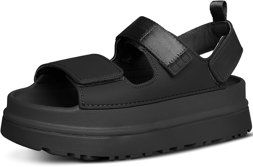 Womens Platform Sandals Flat Sandals Women Sandals with Back Strap Summer Footbed Sandals Adjusta... | Amazon (US)