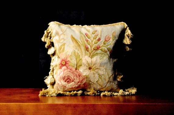 Vintage Aubusson Pillow  Antique French Style Tapestry Pillow | Etsy | Etsy (US)