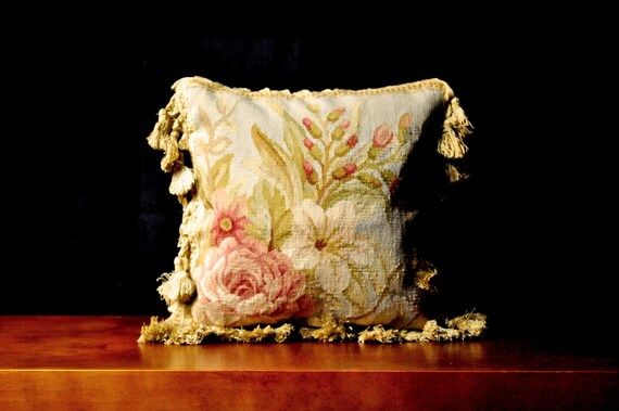 Vintage Aubusson Pillow  Antique French Style Tapestry Pillow | Etsy | Etsy (US)