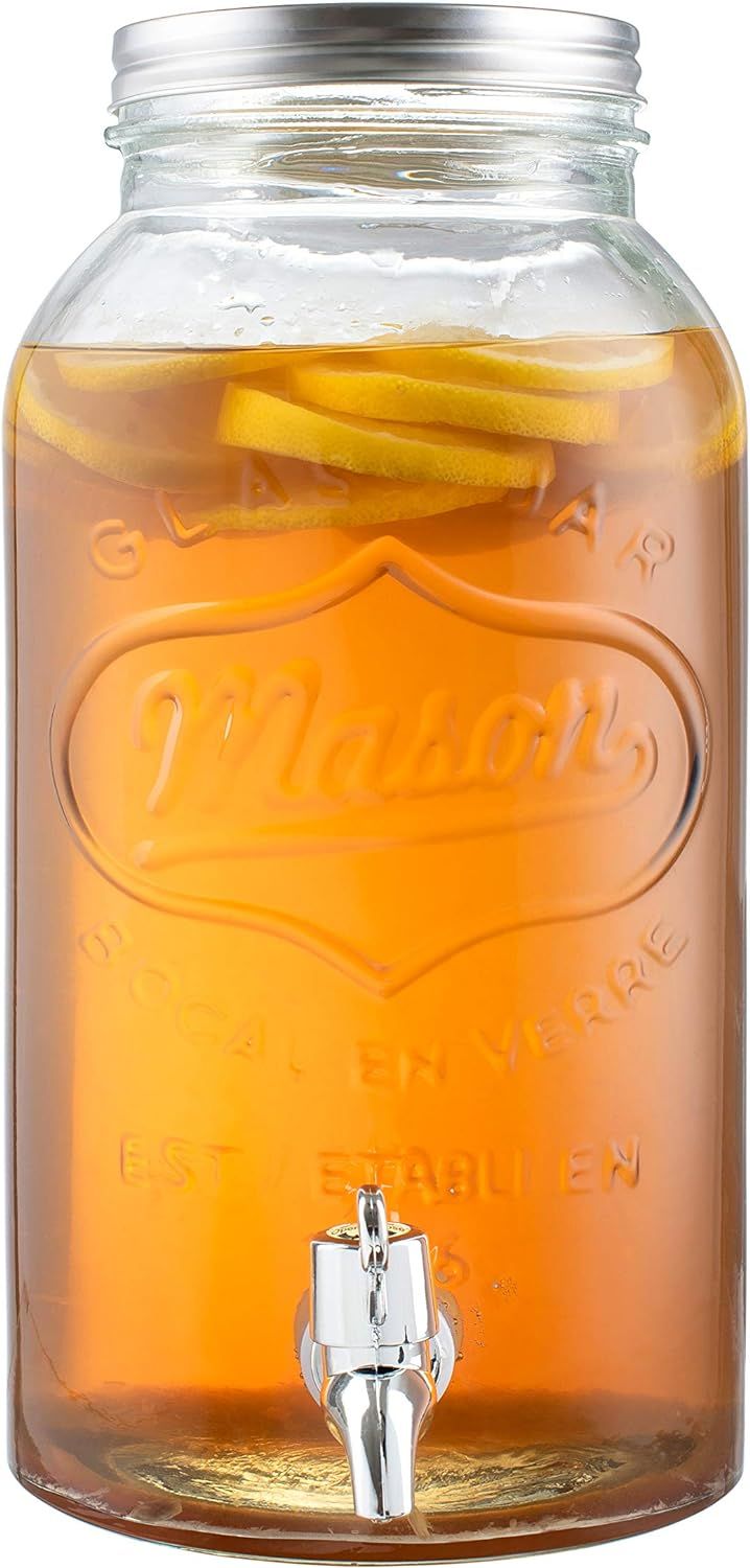 Royalty Art Mason Jar Drink Dispenser with Spigot (1 Gallon) Tea, Juice, and Beverage Server , Th... | Amazon (US)