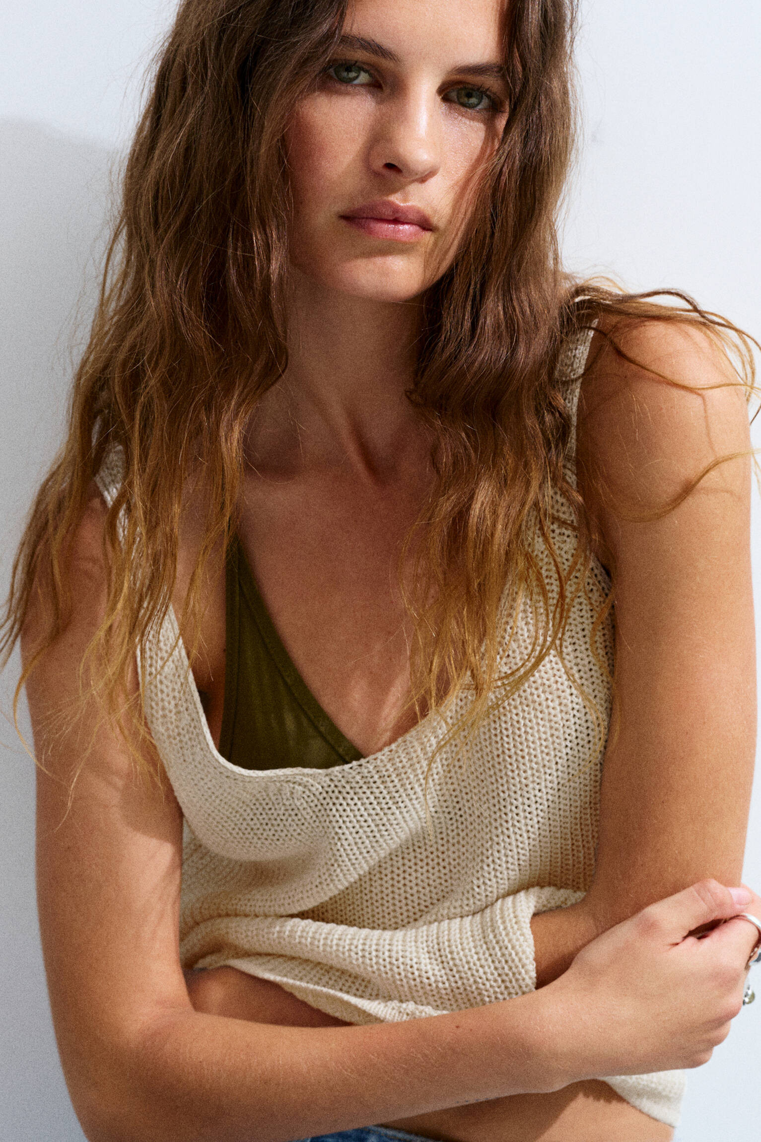 Purl knit strappy top - Pull&Bear United Kingdom | PULL and BEAR UK