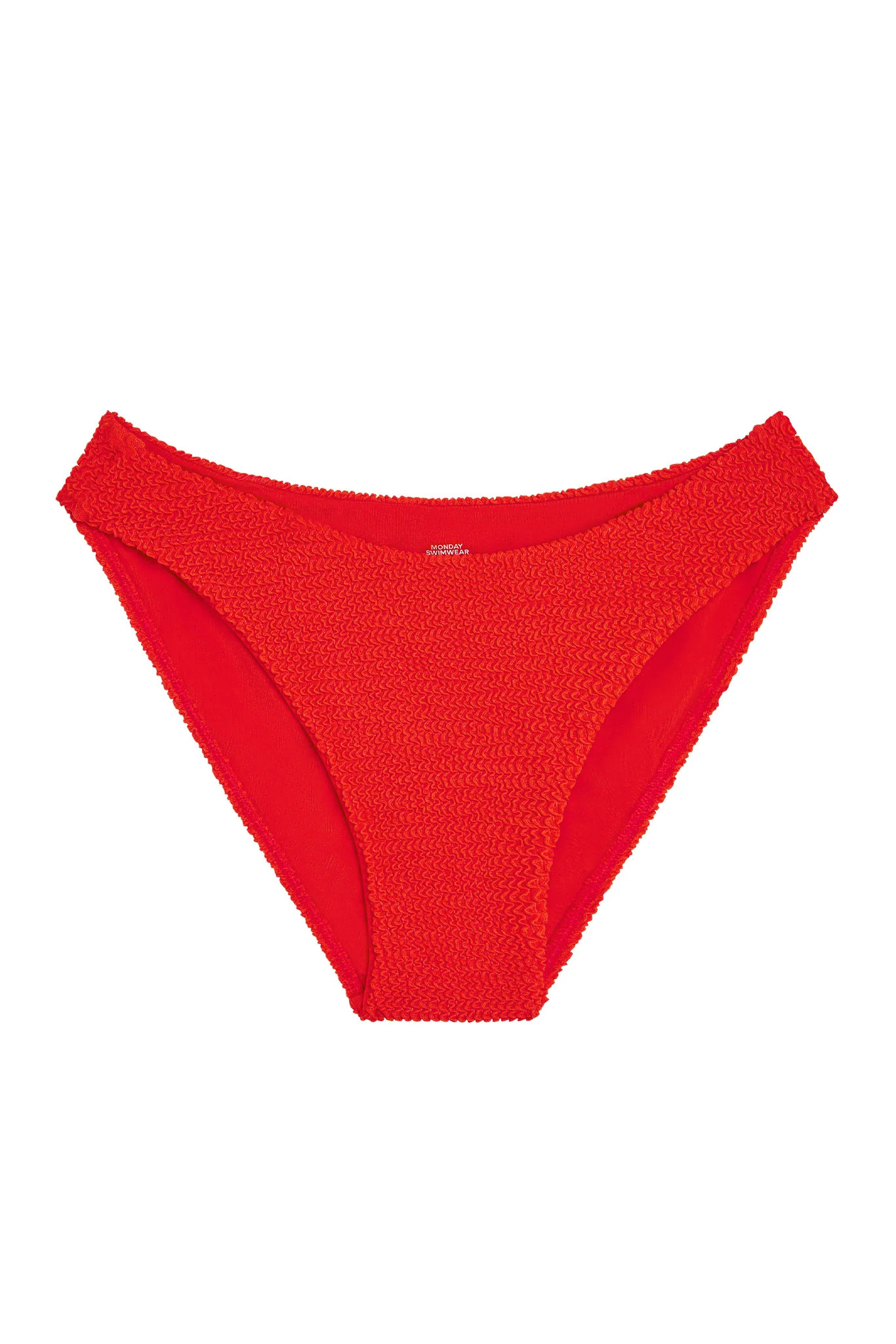 Seychelles Bottom - Chili Pepper Crinkle (Modest Coverage) | Monday Swimwear