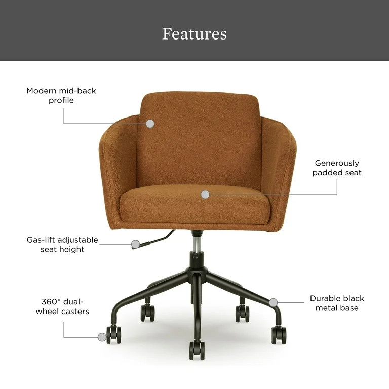 Better Homes & Gardens Juliet Office Chair, Ochre | Walmart (US)