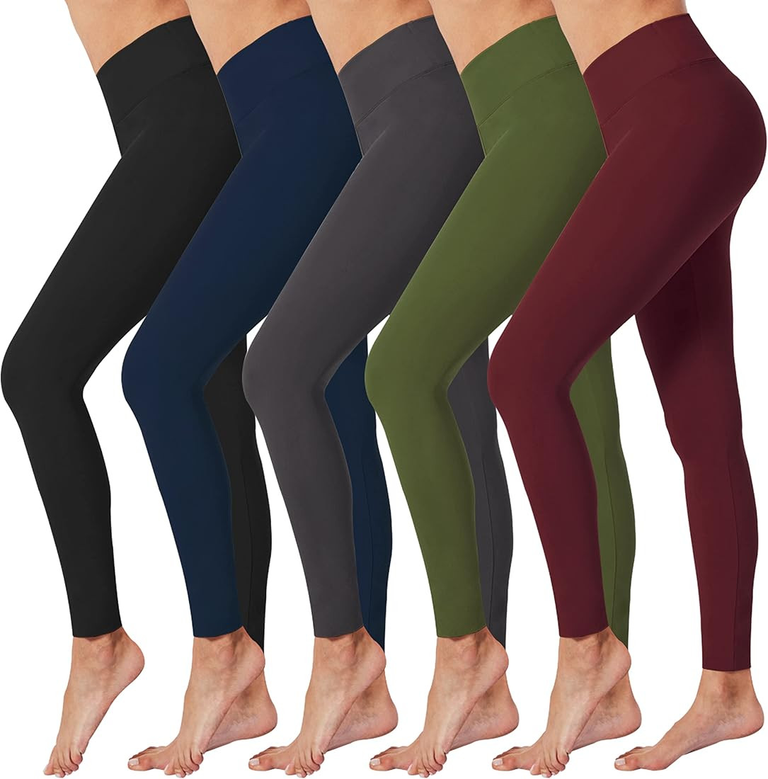 VALANDY High Waisted Leggings for Women Stretch Tummy Control Workout Running Yoga Pants Reg&Plus... | Amazon (US)