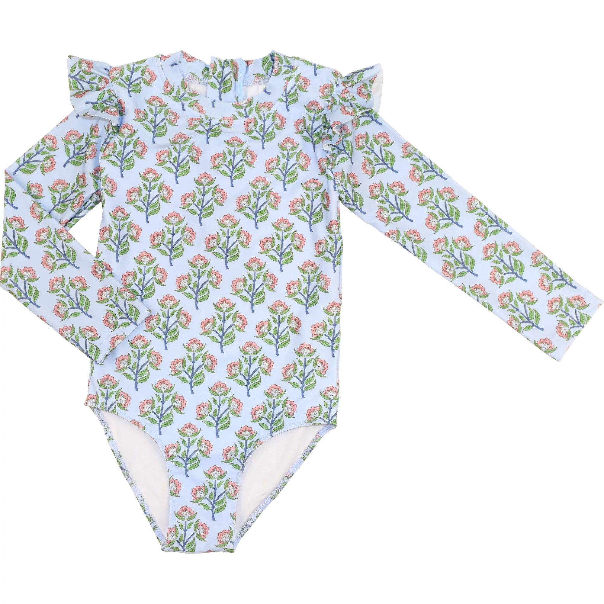 Floral Block Print Lycra Rashguard Swimsuit | Cecil and Lou