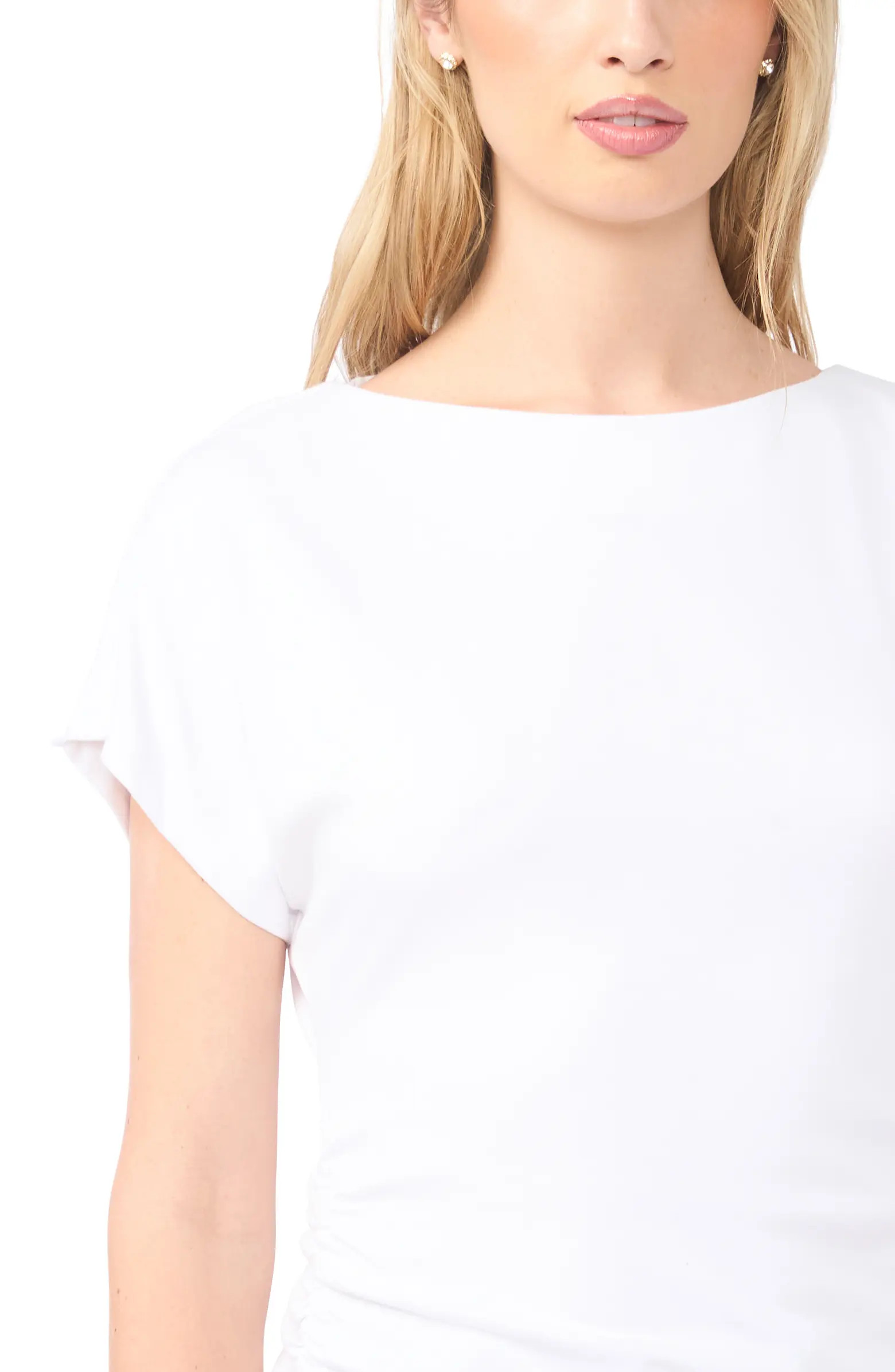 Shirred Dolman Short Sleeve Ponte Top | Nordstrom