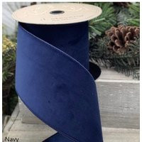 2.5"" Or 4"" Navy Blue Velvet Ribbon ~ Taffeta Back Wired Edges D Stevens 10 Yard Roll | Etsy (US)