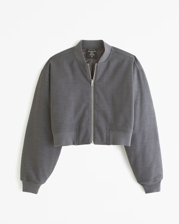 Cropped Reversible Bomber Jacket | Abercrombie & Fitch (US)