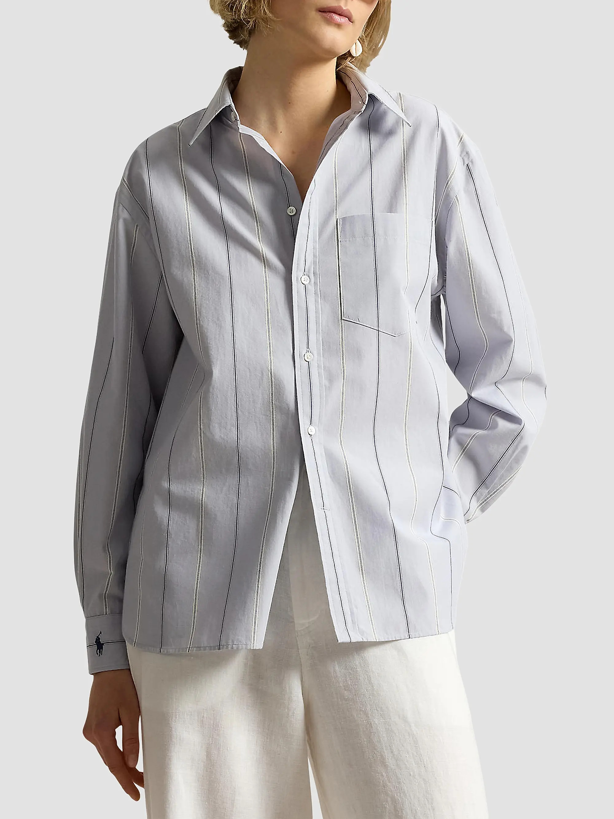 Oversized Stripe Cotton Button-Front Shirt | Saks Fifth Avenue