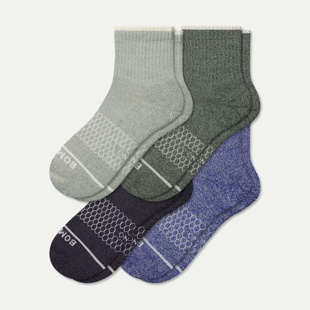 Men's Merino Wool Blend Quarter Sock 4-Pack | Bombas