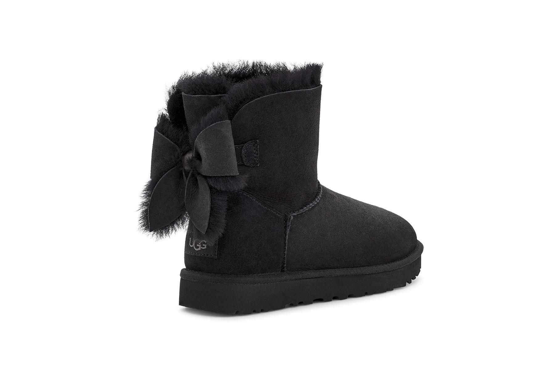 UGG Women's Classic Heritage Bow Sheepskin Classic Boots in Black, Size 10 | UGG (US)