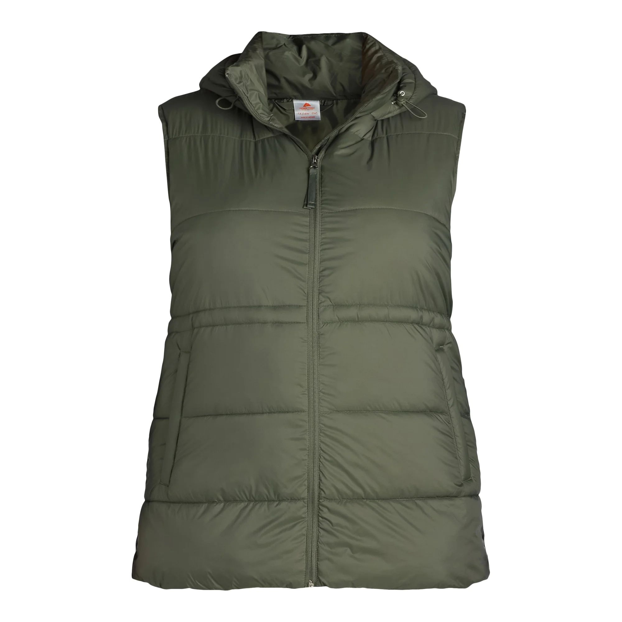 Ozark Trail Women's and Women’s Plus Hooded Puffer Vest, Mid Length, Sizes XS-3X | Walmart (US)