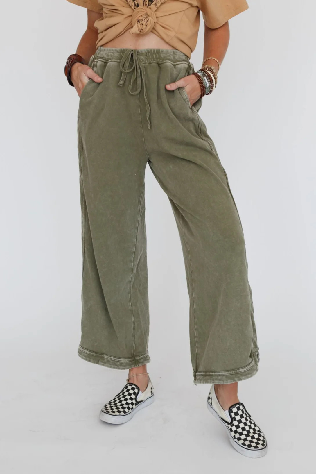 So Comfy Wide Leg Pant Cropped Length | Three Bird Nest