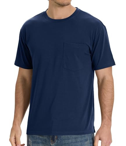 BAMBOO COOL Men's Pocket T-Shirts, Heavy Weight Crewneck Tshirt | Amazon (US)