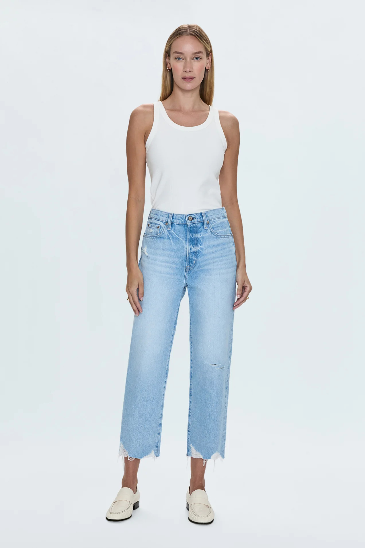 Cassie Crop Super High Rise Straight Crop Jean - Leisure Vintage | Pistola Denim