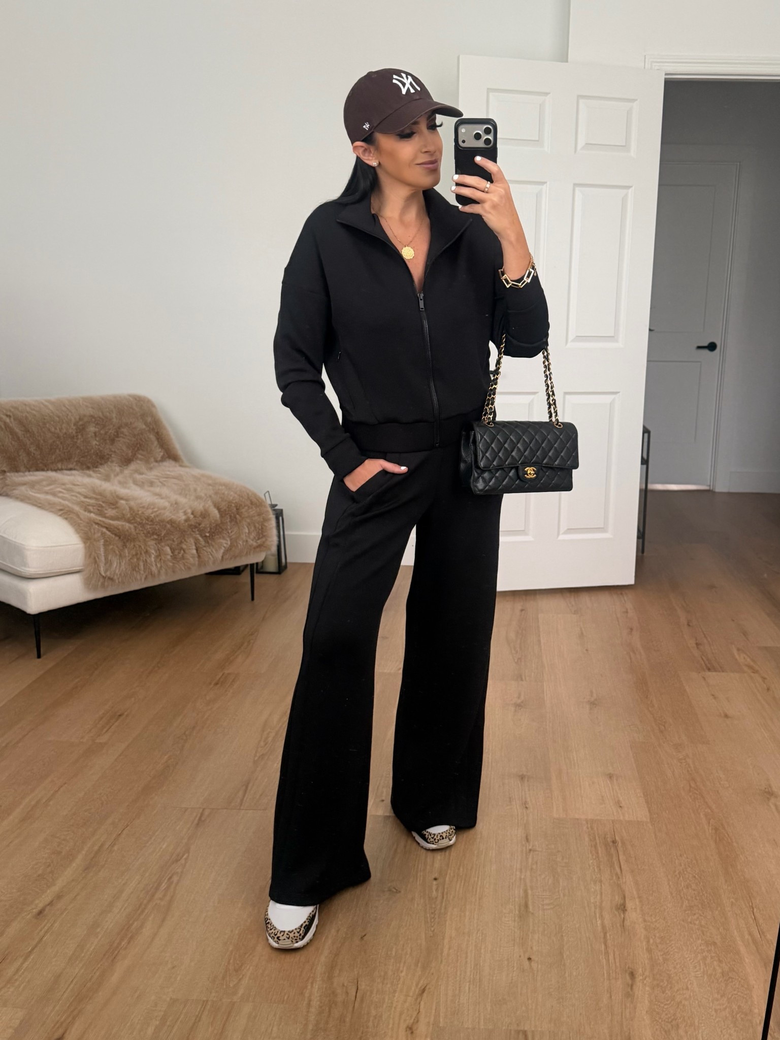 SPANX AirEssentials® Track Jacket wearing size medium. SPANX AirEssentials® Wide Leg Track Pant wearing size small. Spanx now 30% off sitewide
