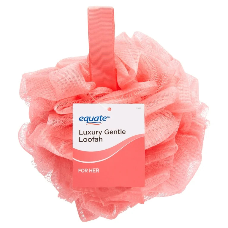 Equate Women's Luxury Gentle Loofah Bath Sponge Body Scrubber, Color May Vary, for Bath & Shower | Walmart (US)