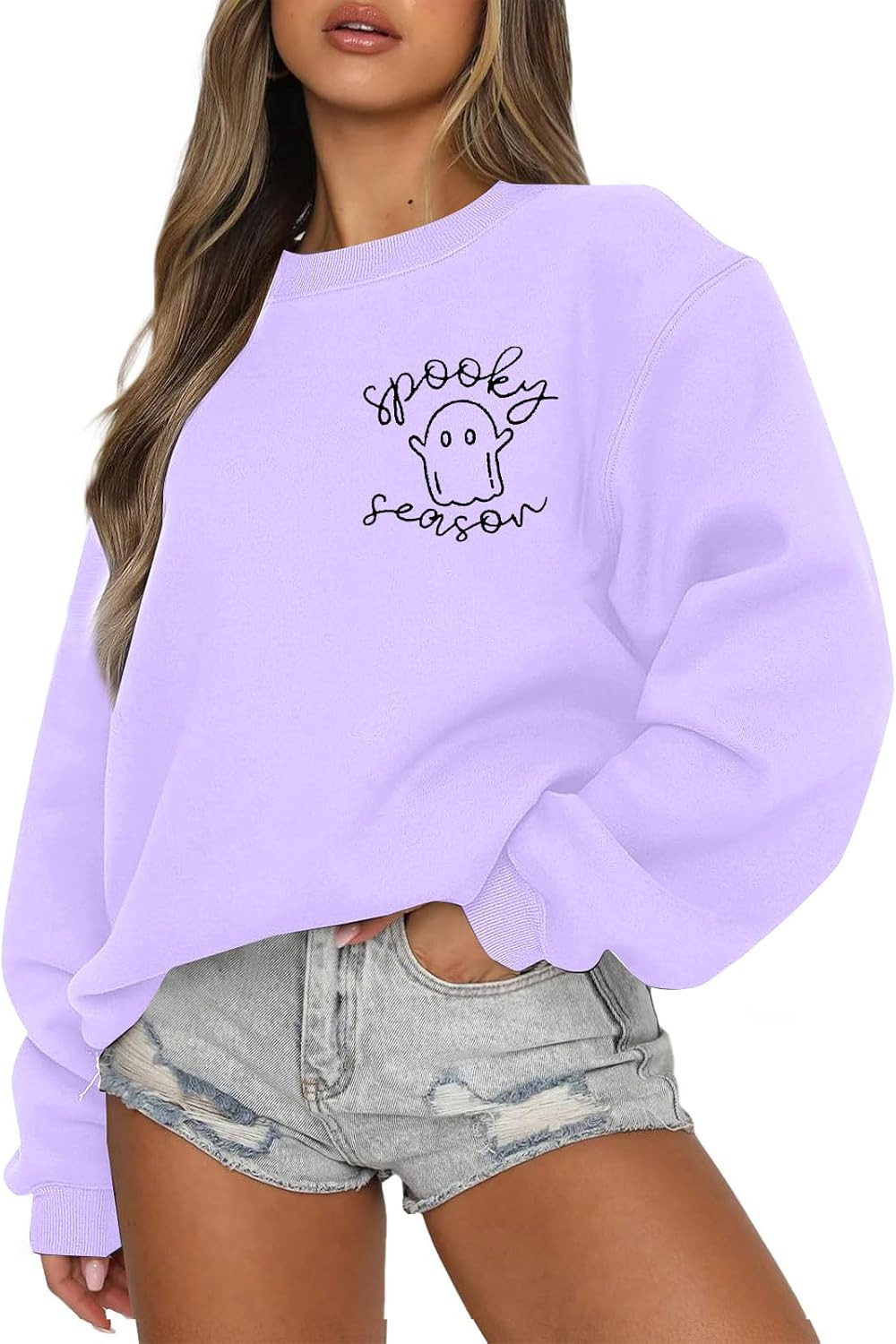 Women's Halloween Sweatshirt, Spooky Season Graphic Crewneck Top | Amazon (US)