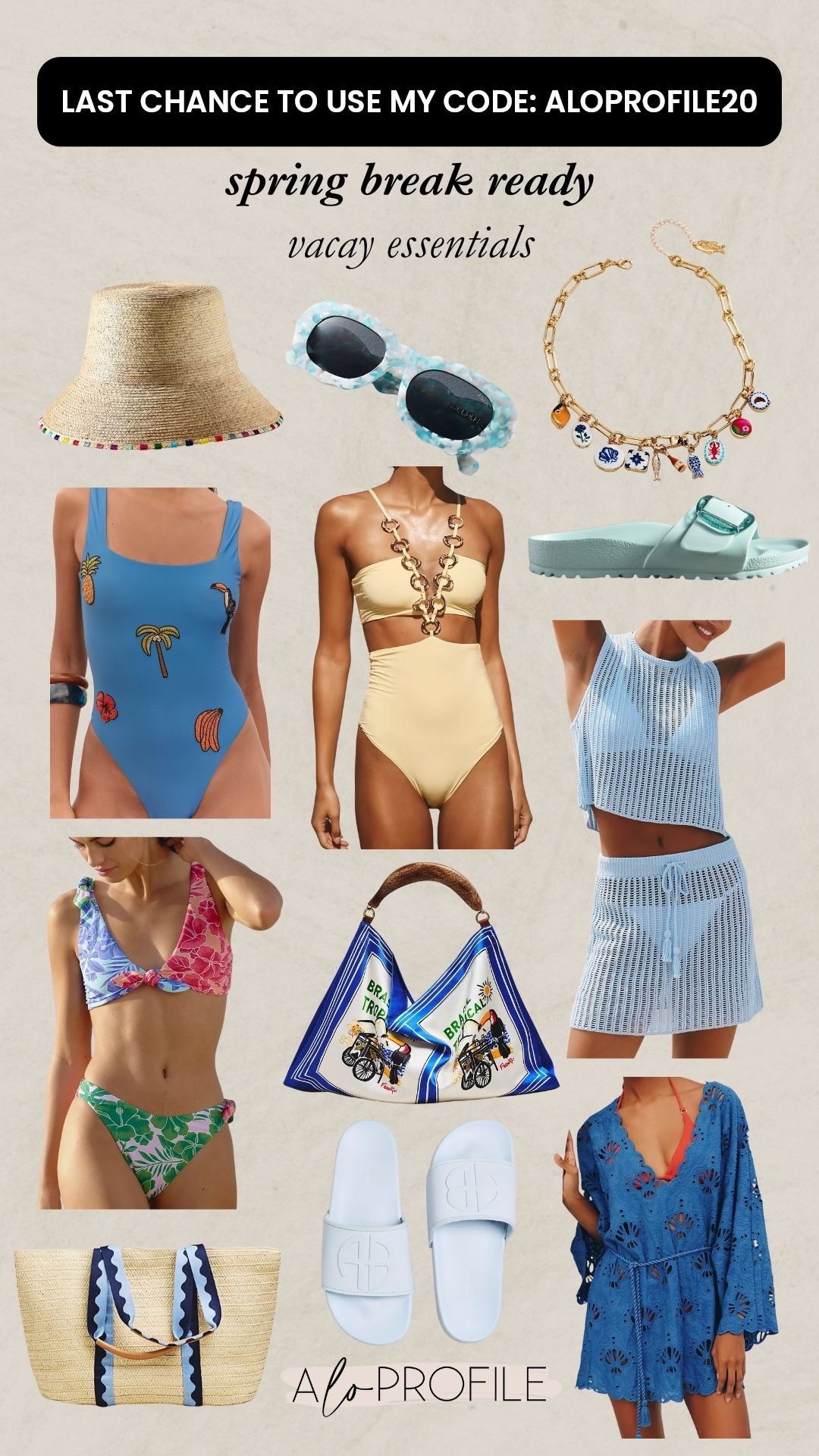 Spring Break Outfits via Anthro // spring style, spring outfits, vacay outfit, vacation outfits, spring break outfit inspo, swimwear, coverup, beachwear, resort wear,  beach essentials