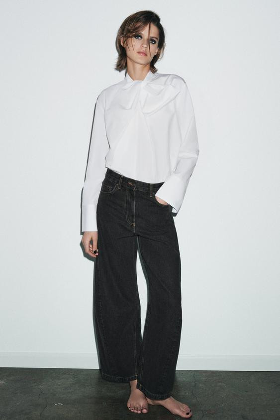 ZW COLLECTION BALLOON MID-WAIST JEANS | Zara AU