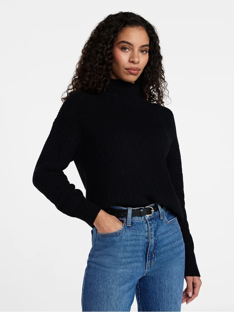 Time and Tru Women's Funnel Neck Sweater, Midweight, Sizes XS-XXXL | Walmart (US)