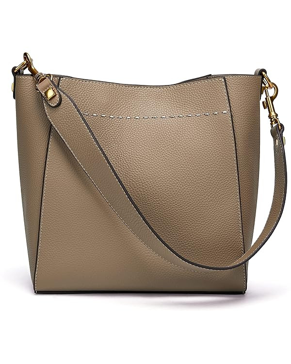 DORIS&JACKY Leather Bucket Tote Bag For Women Medium Hobo Shoulder Purse And Handbags | Amazon (US)