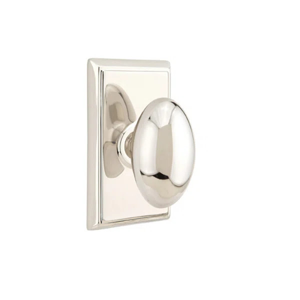 Emtek Privacy Knobset w/ Rectangular Rosette and Egg Knob | Wayfair North America