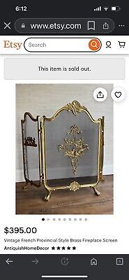 Vintage French Provincial Ornate Solid Brass 3 Panel Fireplace Folding Screen  | eBay | eBay US
