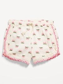 Double-Weave Embroidered-Trim Shorts for Girls | Old Navy (US)