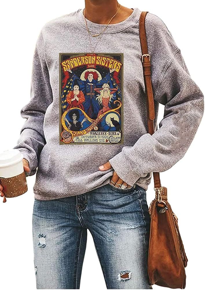 Sanderson Witch Museum Sweatshirt Womens Funny Halloween Pullovers Hocus Pocus Blouse Tops | Amazon (US)