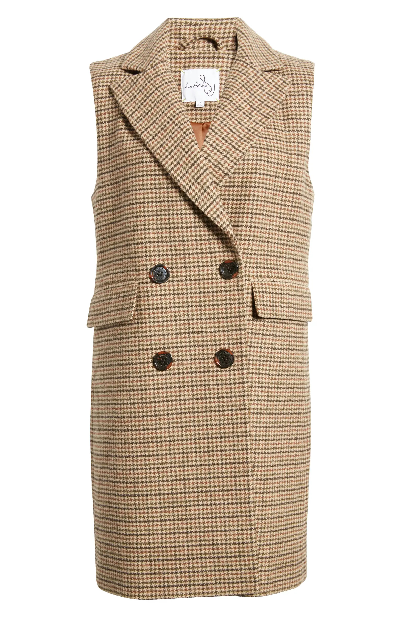 Sam Edelman Plaid Vest | Nordstrom | Nordstrom