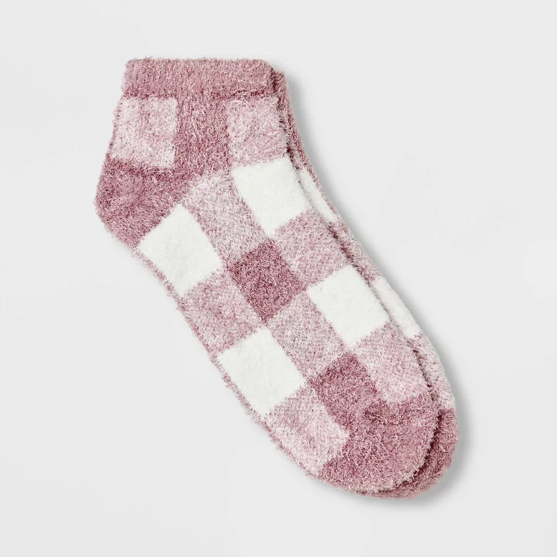 Women's Buffalo Plaid Cozy Low Cut Socks - A New Day™ | Target