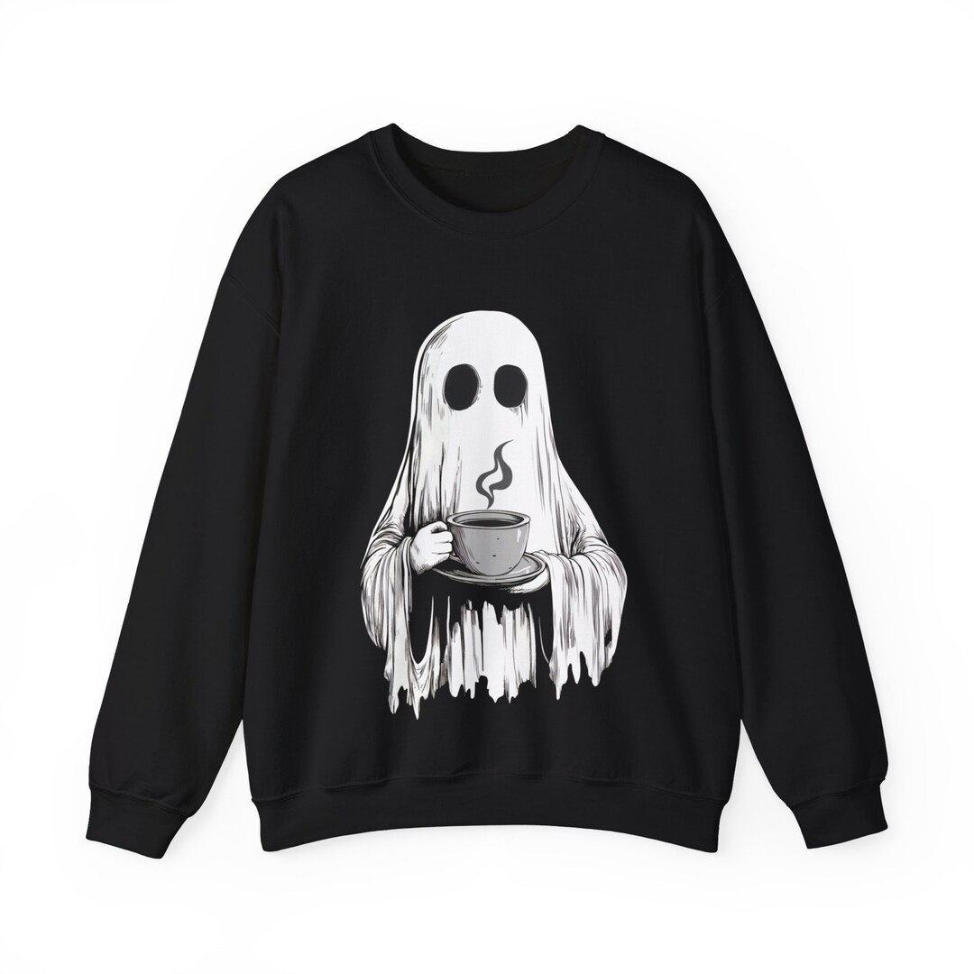 Tired Ghost Unisex Heavy Blend™ Crewneck Sweatshirt Dark Academia Halloween Black Sweatshirt Gh... | Etsy (US)