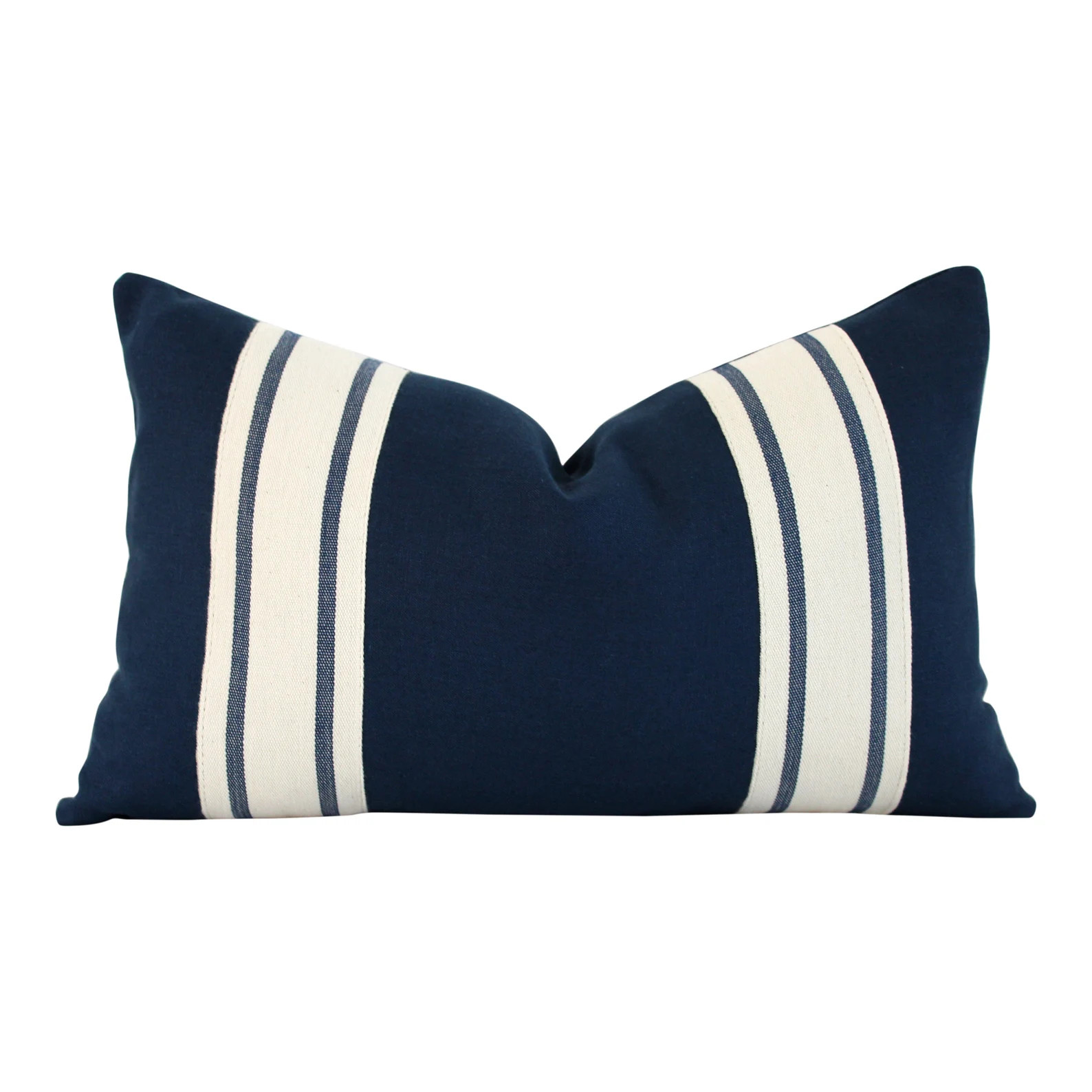 Striped Lumbar Linen Pillow Cover Navy Blue. Designer | Etsy | Etsy (US)
