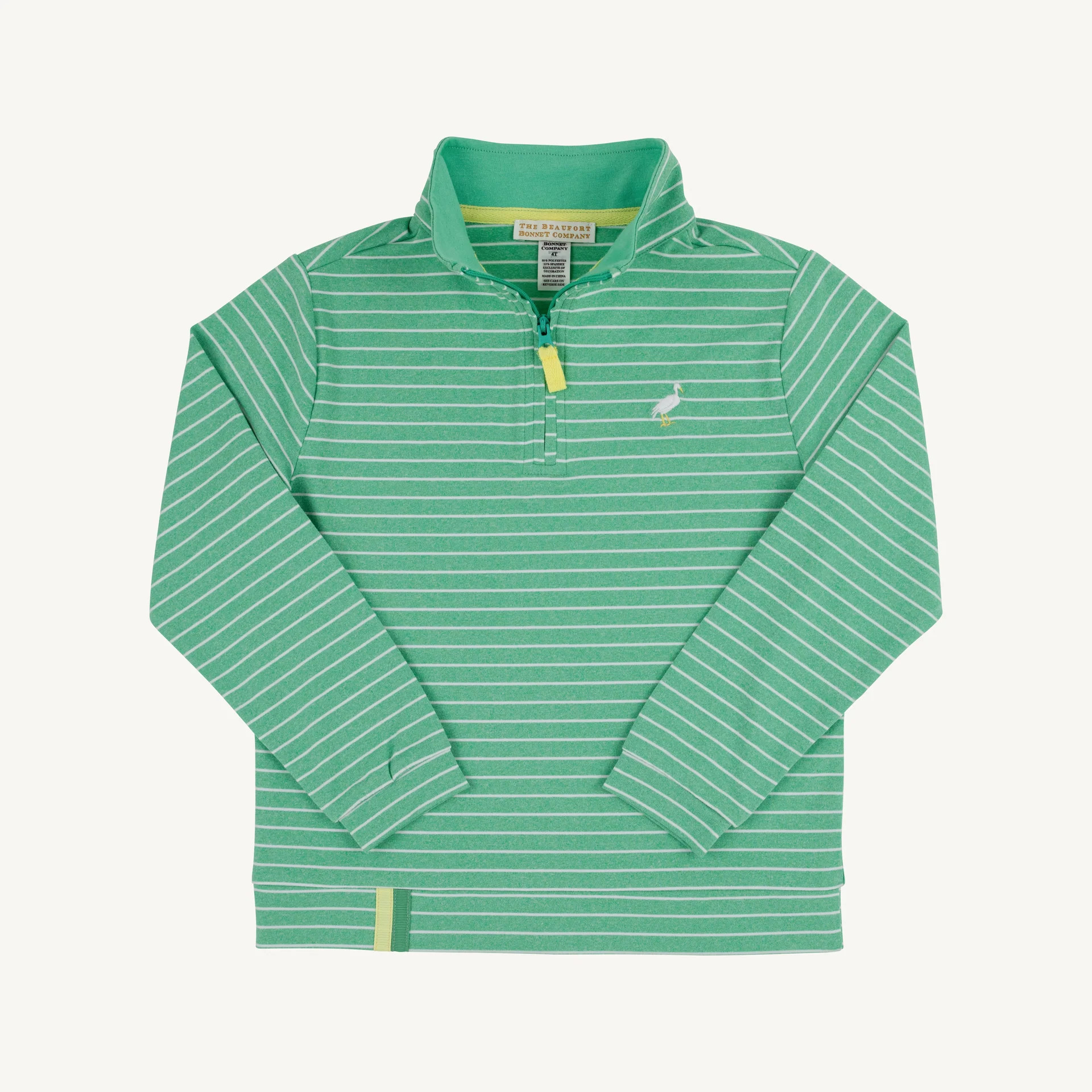 Prepletic™ Hayword Half Zip - Gibson Island Green Stripe | The Beaufort Bonnet Company