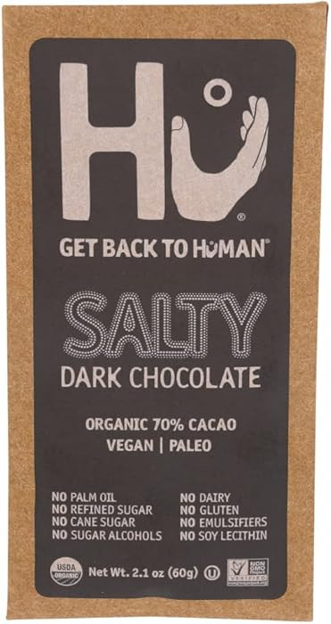 Hu Salty Dark Chocolate, Natural Organic Vegan, Gluten Free, Paleo, Non GMO, Fair Trade Dark Choc... | Amazon (US)