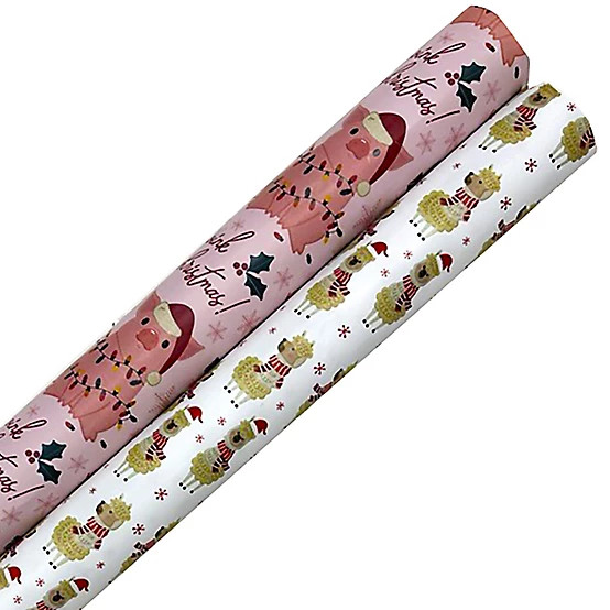 New!Red Shed  Pigs and Llamas Wrapping Paper Rolls, 2-Pack | Tractor Supply