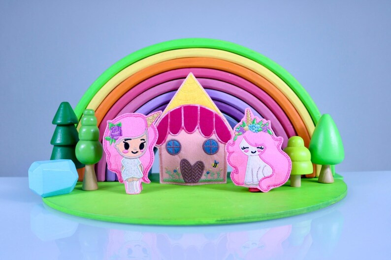 Unicorn Felt Finger Puppet Set: Handmade Storytelling Toy | Etsy (US)