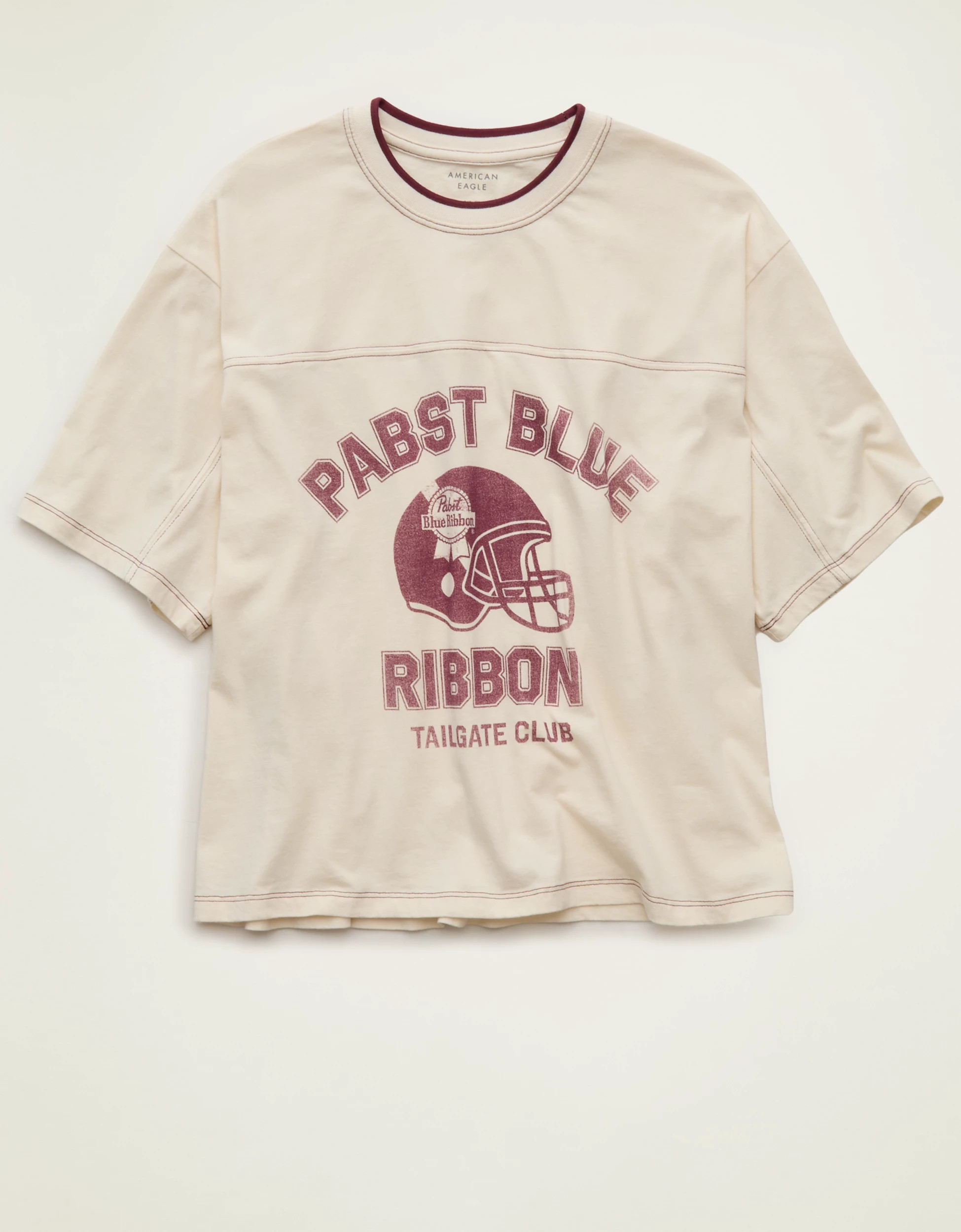 Member Love Deal New AE Oversized Pabst Blue Ribbon Graphic Tee 100% Cotton | American Eagle Outfitters (US & CA)