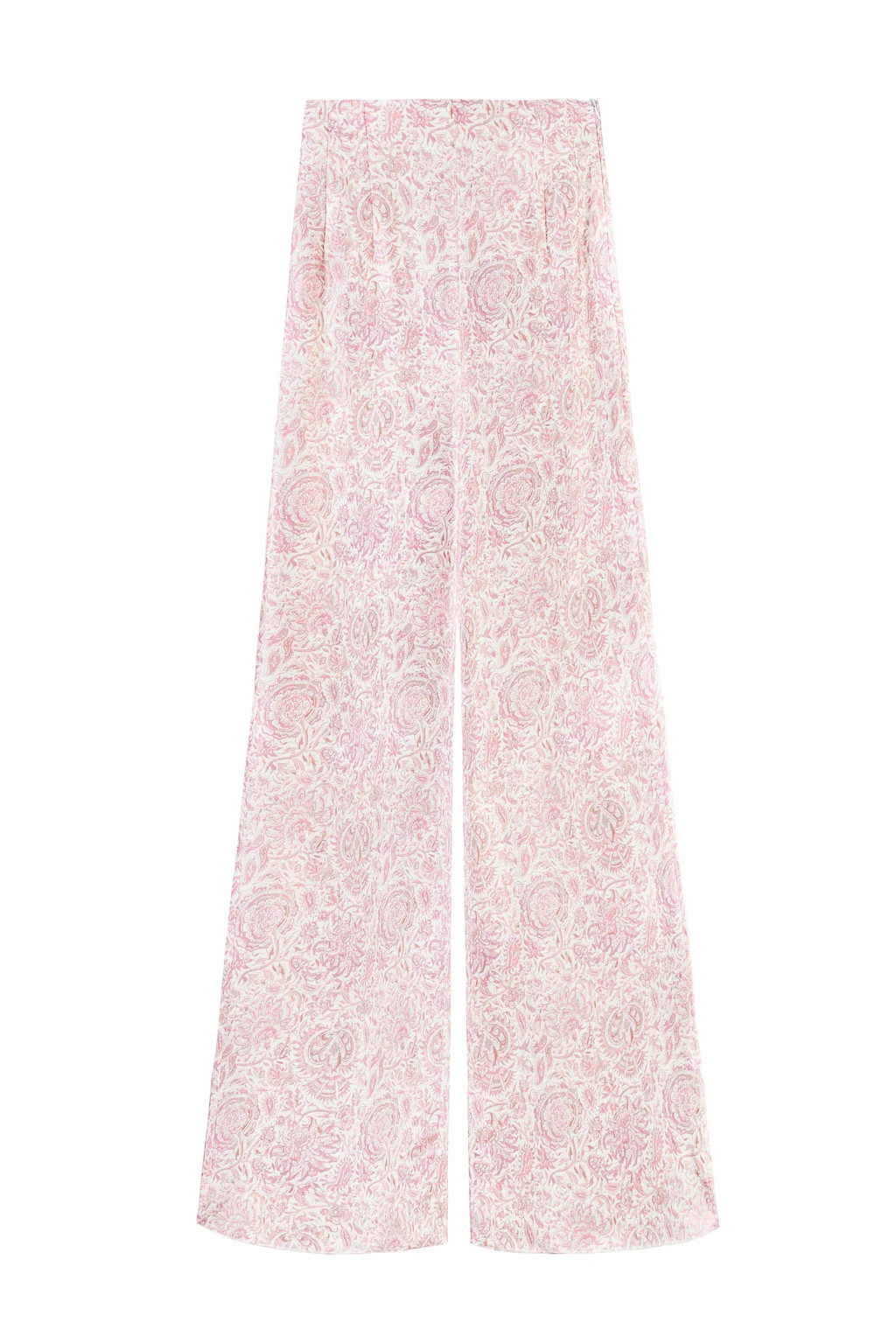 Raha Pants - Printed Silk Pink | Rosewater Collective