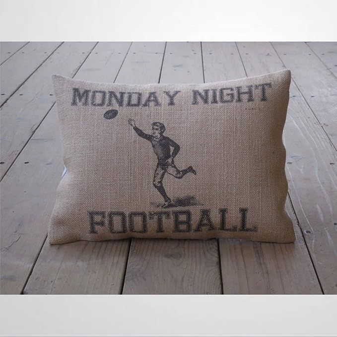 Football Throw Pillow Cover Monday Night Football Vintage Sports Farmhouse Pillow Cover Cushion C... | Amazon (US)