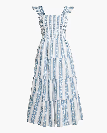 Printed smocked midi dress | J.Crew Factory