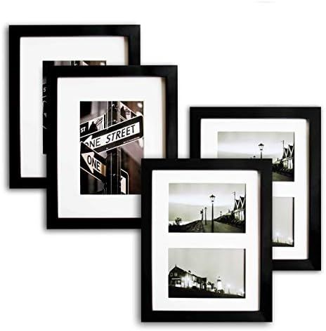 TheDisplayGuys Set of 4 11x14 Pine Wood Picture Frames with 8x10 Acid-free Mat & Tempered Glass (... | Amazon (US)