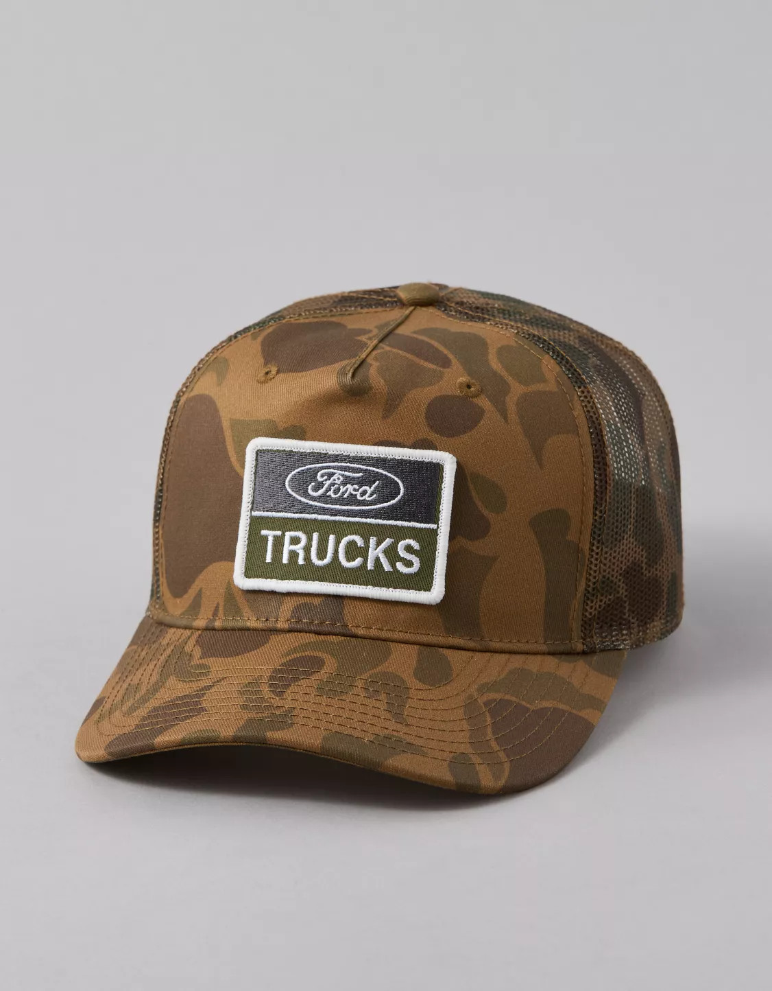 AE Ford Camo Trucker Hat | American Eagle Outfitters (US & CA)