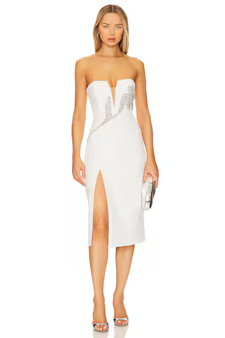 Bardot x REVOLVE Ambiance Midi Dress in White from Revolve.com | Revolve Clothing (Global)