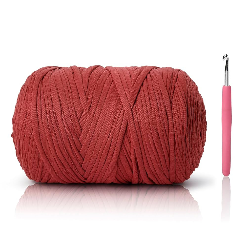 800G（228YDS） Tshirt Yarn for Crocheting，Chunky T-Shirt Yarn for Beginner Crochet Bags，Bas... | Amazon (US)