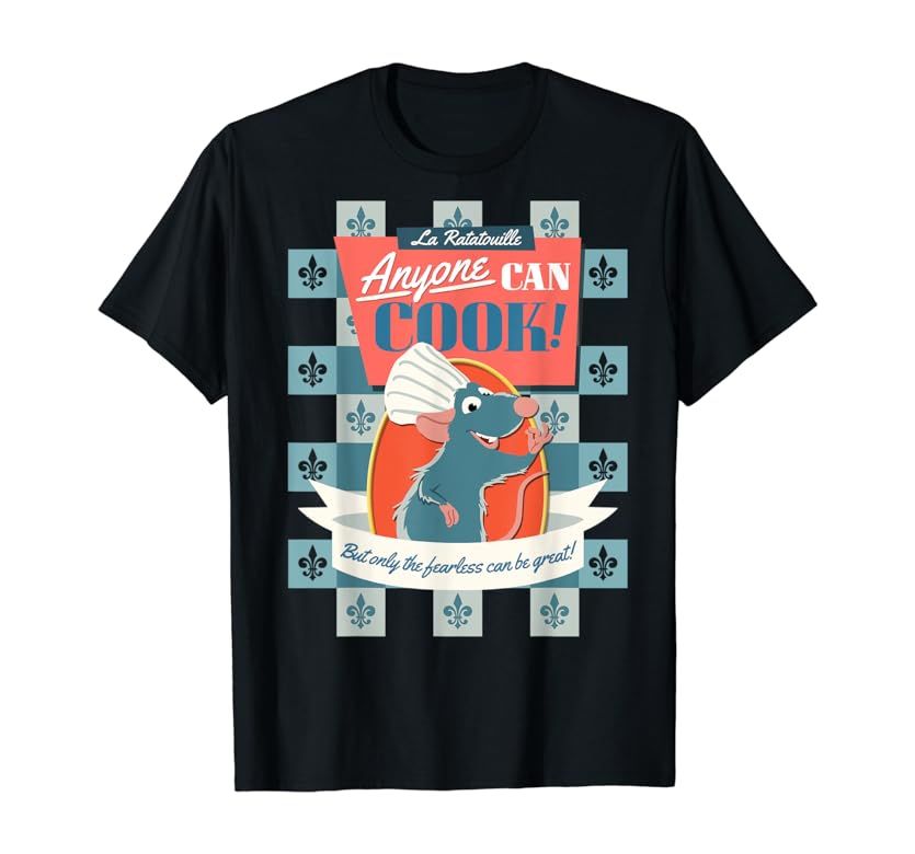 Disney Pixar Ratatouille Remy Anyone Can Cook Poster T-Shirt | Amazon (US)